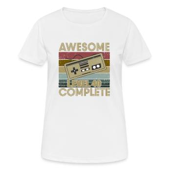 Level 40, Happy Birthday 40 years, Proud 40 - Women's Breathable T-Shirt - white - Front - AI Model Female 172 dark (172cm)