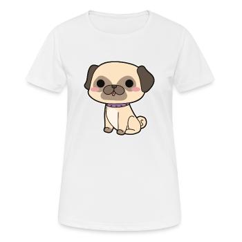 Mops - Frauen T-Shirt atmungsaktiv - Weiß - Vorne - AI Model Female 172 dark (172cm)