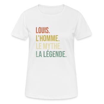 Louis L'homme Le Mythe La Légende Cadeau Humour - T-shirt respirant Femme - blanc - Devant - AI Model Female 172 dark (172cm)