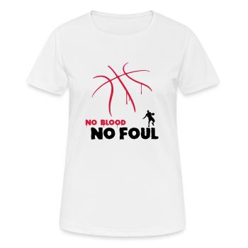 Basketball - No Blood No Foul - Frauen T-Shirt atmungsaktiv - Weiß - Vorne - AI Model Female 172 dark (172cm)