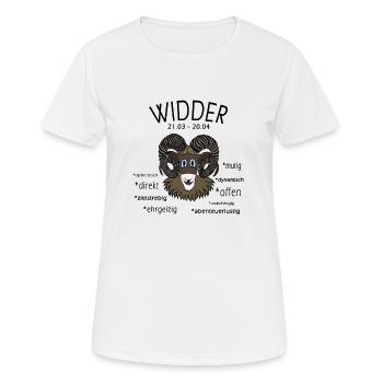 Sternzeichen Widder - Frauen T-Shirt atmungsaktiv - Weiß - Vorne - AI Model Female 172 dark (172cm)