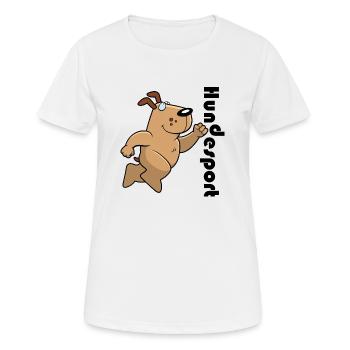 Hundesport - Frauen T-Shirt atmungsaktiv - Weiß - Vorne - AI Model Female 172 dark (172cm)