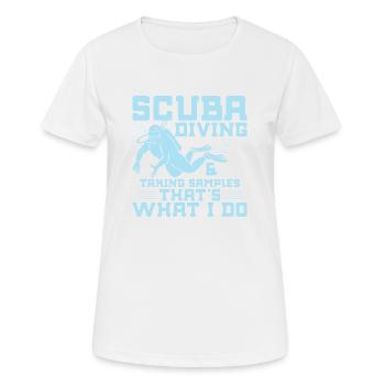 Plongée sous-marine et prélèvement d’échantillons Ocean Student - T-shirt respirant Femme - blanc - Devant - AI Model Female 172 dark (172cm)