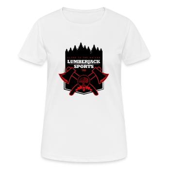 lumberjack sport wood logo - Frauen T-Shirt atmungsaktiv - Weiß - Vorne - AI Model Female 172 dark (172cm)
