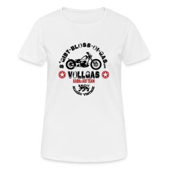 Vollgas - Frauen T-Shirt atmungsaktiv - Weiß - Vorne - AI Model Female 172 dark (172cm)