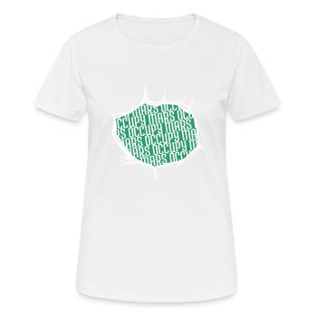 physics conspiracy birthday present joke colors - Frauen T-Shirt atmungsaktiv - Weiß - Vorne - AI Model Female 172 dark (172cm)