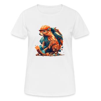 Beaver works on the construction site - Women's Breathable T-Shirt - white - Front - AI Model Female 172 dark (172cm)