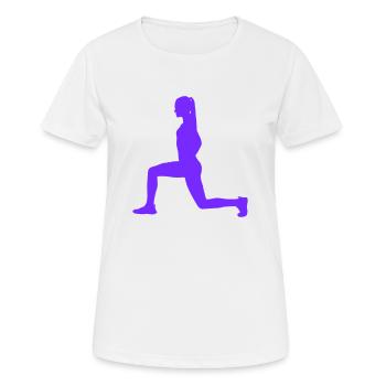 woman squat - Frauen T-Shirt atmungsaktiv - Weiß - Vorne - AI Model Female 172 dark (172cm)