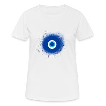 Oeil,Oeil Bleu,Mauvais Œil,Nazar,Fatima - T-shirt respirant Femme - blanc - Devant - AI Model Female 172 dark (172cm)