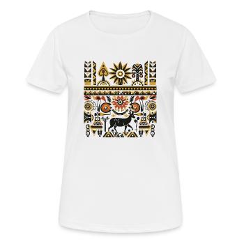 Folklore africain - T-shirt respirant Femme - blanc - Devant - AI Model Female 172 dark (172cm)