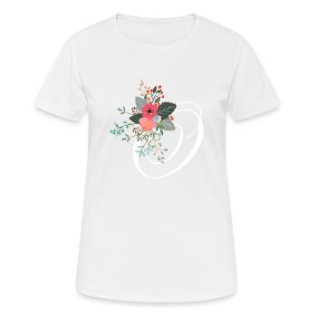 Brief o blumig - Frauen T-Shirt atmungsaktiv - Weiß - Vorne - AI Model Female 172 dark (172cm)