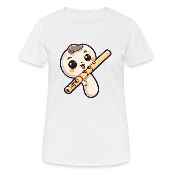 Flute in comic style - Women's Breathable T-Shirt - white - Front - AI Model Female 172 dark (172cm)