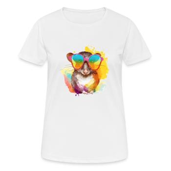 Mix la musaraigne à lunettes - T-shirt respirant Femme - blanc - Devant - AI Model Female 172 dark (172cm)
