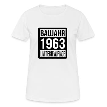 Baujahr 1963 - Frauen T-Shirt atmungsaktiv - Weiß - Vorne - AI Model Female 172 dark (172cm)