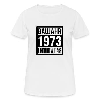 Baujahr 1973 - Frauen T-Shirt atmungsaktiv - Weiß - Vorne - AI Model Female 172 dark (172cm)