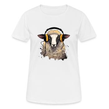 Beki le mouton audiophile - T-shirt respirant Femme - blanc - Devant - AI Model Female 172 dark (172cm)