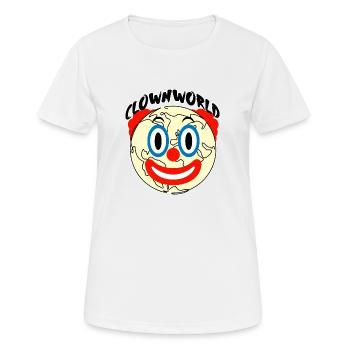 CLOWNWORLD - T-shirt respirant Femme - blanc - Devant - AI Model Female 172 dark (172cm)