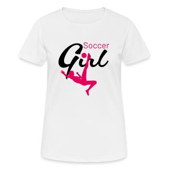 Footballeuse Fallrückzieher - T-shirt respirant Femme - blanc - Devant - AI Model Female 172 dark (172cm)