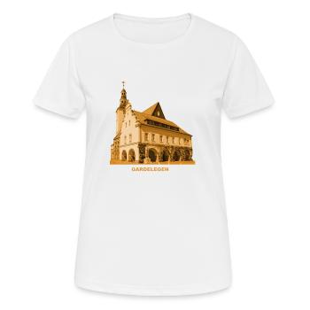 Gardelegen Rathaus Hanse Altmark Sachsen-Anhalt - Frauen T-Shirt atmungsaktiv - Weiß - Vorne - AI Model Female 172 dark (172cm)