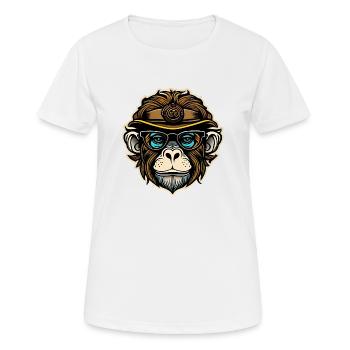 Cooler Hipster Affe mit Sonnenbrille - Frauen T-Shirt atmungsaktiv - Weiß - Vorne - AI Model Female 172 dark (172cm)