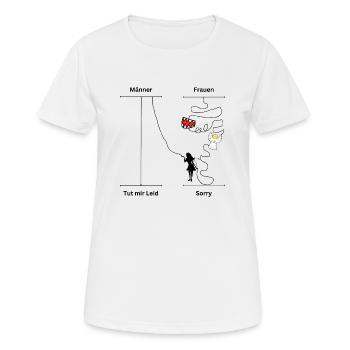 Sorry - Frauen T-Shirt atmungsaktiv - Weiß - Vorne - AI Model Female 172 dark (172cm)