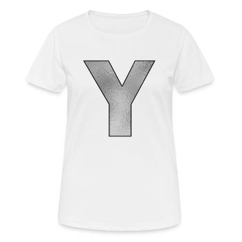 Lettre Y Argent - T-shirt respirant Femme - blanc - Devant - AI Model Female 172 dark (172cm)