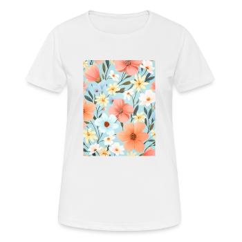 Pastel Floral Motif Floral - T-shirt respirant Femme - blanc - Devant - AI Model Female 172 dark (172cm)
