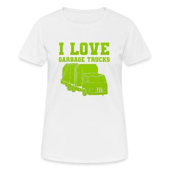 Müllwagen Liebe Müllabfuhr Kind Junge I Geschenk - Frauen T-Shirt atmungsaktiv - Weiß - Vorne - AI Model Female 172 dark (172cm)