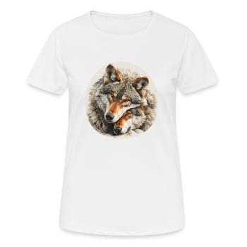 Wahre Liebe Wölfe - Frauen T-Shirt atmungsaktiv - Weiß - Vorne - AI Model Female 172 dark (172cm)