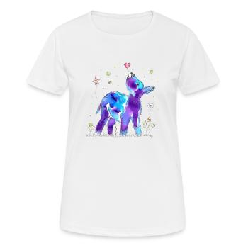 Gute Laune Esel - Frauen T-Shirt atmungsaktiv - Weiß - Vorne - AI Model Female 172 dark (172cm)