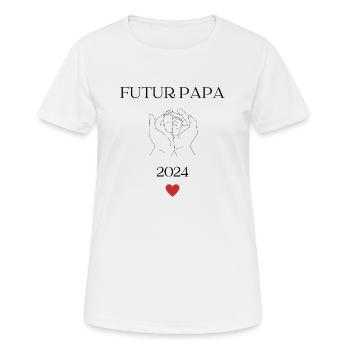 Futur papa 2024 - T-shirt respirant Femme - blanc - Devant - AI Model Female 172 dark (172cm)