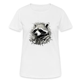 raccoon,graffiti,grey, watercolour,urban - Women's Breathable T-Shirt - white - Front - AI Model Female 172 dark (172cm)