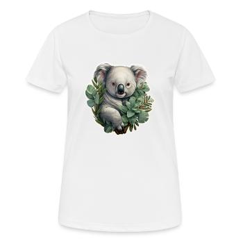 Koala mit Eukalyptus - Frauen T-Shirt atmungsaktiv - Weiß - Vorne - AI Model Female 172 dark (172cm)