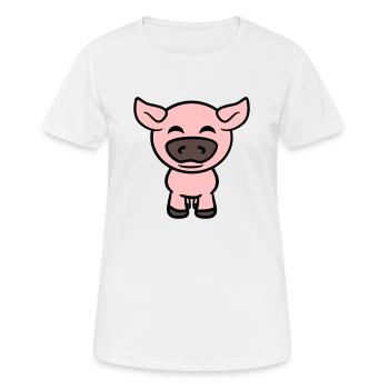 Petit Cochon Mignon Cochon Animal Amour - T-shirt respirant Femme - blanc - Devant - AI Model Female 172 dark (172cm)