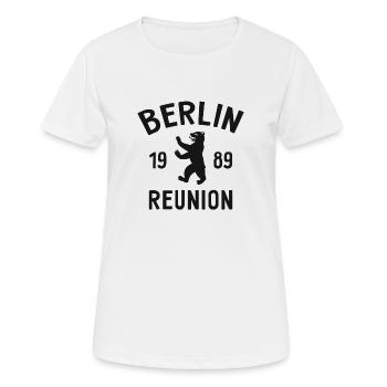 Berlin - 1989 - La Réunion - Berliner Bär - T-shirt respirant Femme - blanc - Devant - AI Model Female 172 dark (172cm)