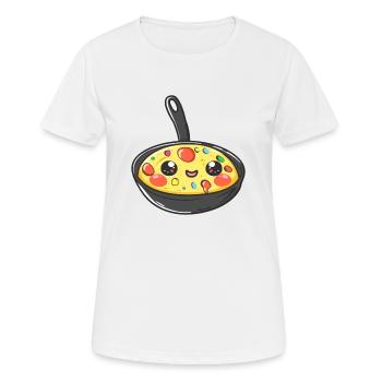 Mignonne Pan Oeufs brouillés Bande dessinée - T-shirt respirant Femme - blanc - Devant - AI Model Female 172 dark (172cm)