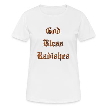 GodBlessRadishes - Women's Breathable T-Shirt - white - Front - AI Model Female 172 dark (172cm)