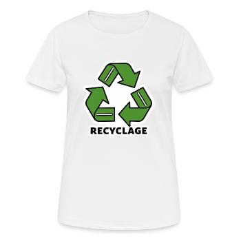 Recyclage - T-shirt respirant Femme - blanc - Devant - AI Model Female 172 dark (172cm)