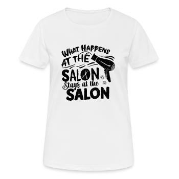 Salon-Geheimnisse bleiben im Salon - Frauen T-Shirt atmungsaktiv - Weiß - Vorne - AI Model Female 172 dark (172cm)