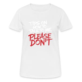 Introverti et sans conversation - T-shirt respirant Femme - blanc - Devant - AI Model Female 172 dark (172cm)