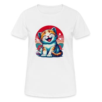 Adorable Happy Kitten - Women's Breathable T-Shirt - white - Front - AI Model Female 172 dark (172cm)