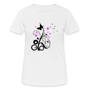 Spring || zweifarbig - Frauen T-Shirt atmungsaktiv - Weiß - Vorne - AI Model Female 172 dark (172cm)