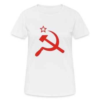 Hammer und Sichel mit Stern - Frauen T-Shirt atmungsaktiv - Weiß - Vorne - AI Model Female 172 dark (172cm)