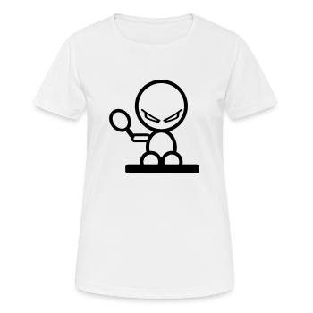 tischtennis - Frauen T-Shirt atmungsaktiv - Weiß - Vorne - AI Model Female 172 dark (172cm)