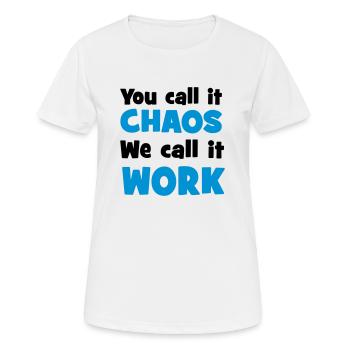 Arbeit - Frauen T-Shirt atmungsaktiv - Weiß - Vorne - AI Model Female 172 dark (172cm)