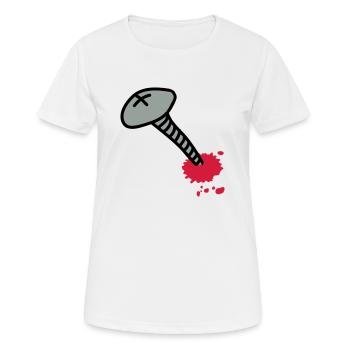 wunde_3c - Frauen T-Shirt atmungsaktiv - Weiß - Vorne - AI Model Female 172 dark (172cm)