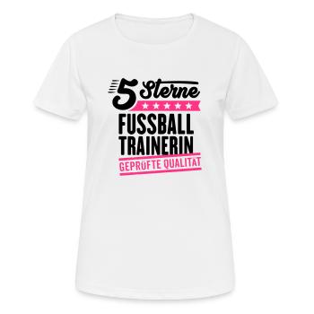 5Sterne Fussballtrainerin - Frauen T-Shirt atmungsaktiv - Weiß - Vorne - AI Model Female 172 dark (172cm)