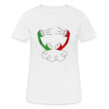Telephones communication telephone conversation hello - Women's Breathable T-Shirt - white - Front - AI Model Female 172 dark (172cm)