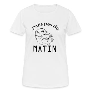 Pas du matin - T-shirt respirant Femme - blanc - Devant - AI Model Female 172 dark (172cm)