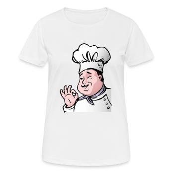 Chef cuisinier - T-shirt respirant Femme - blanc - Devant - AI Model Female 172 dark (172cm)